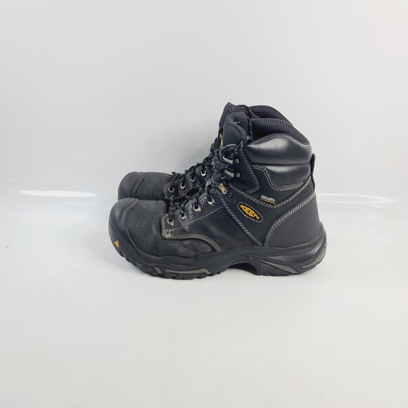 Keen Men\'s Black MT Vernon 6 Steel Toe Leather Wp Ankle Work Boots Size 10D main image 4